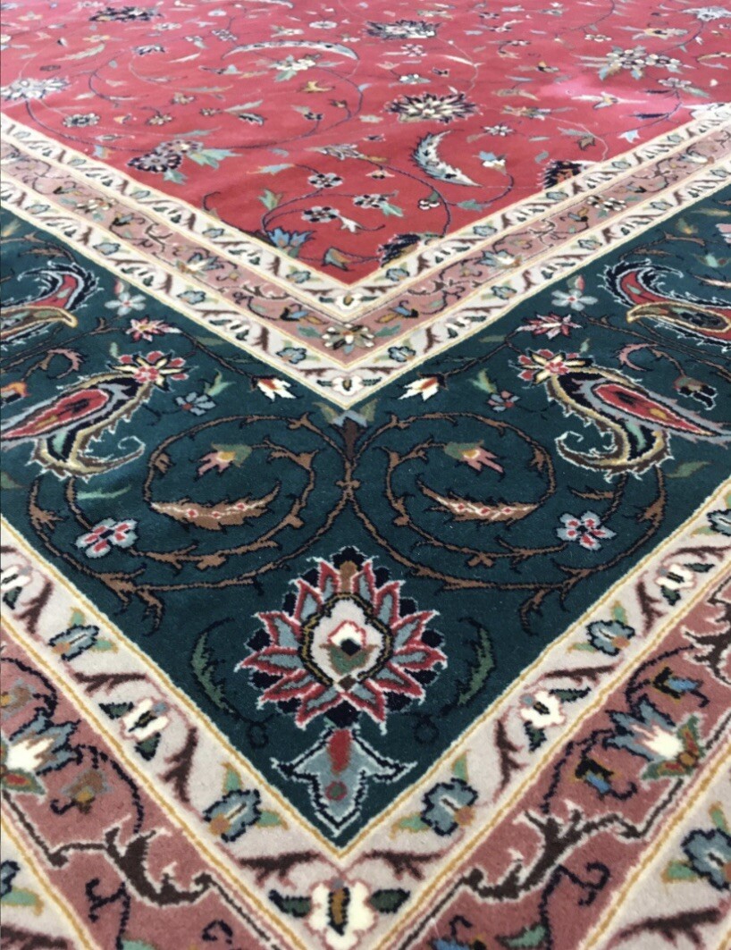 Chinese Wool Pile Red Keshan Area Rug Vintage Rare Beauty 9 X 12 Elegance. gallery