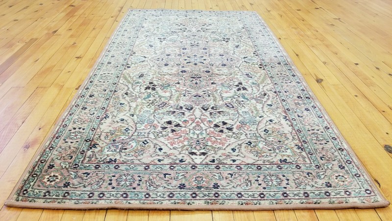 Primitive Vintage 1939-1950's Natural Dye 3'2"× 5'9" Wool Pile Bunyan Rug gallery