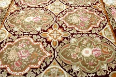 8X10 MAGNIFICENT ANTIQUE HANDMADE VEGETABLE DYE AUBUSSON NEEDLEPOINT WOOL RUG