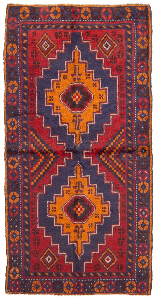 Vintage 3'5" x 6'7" Traditional Hand Knotted Vegetable Dye Wool Area Rug