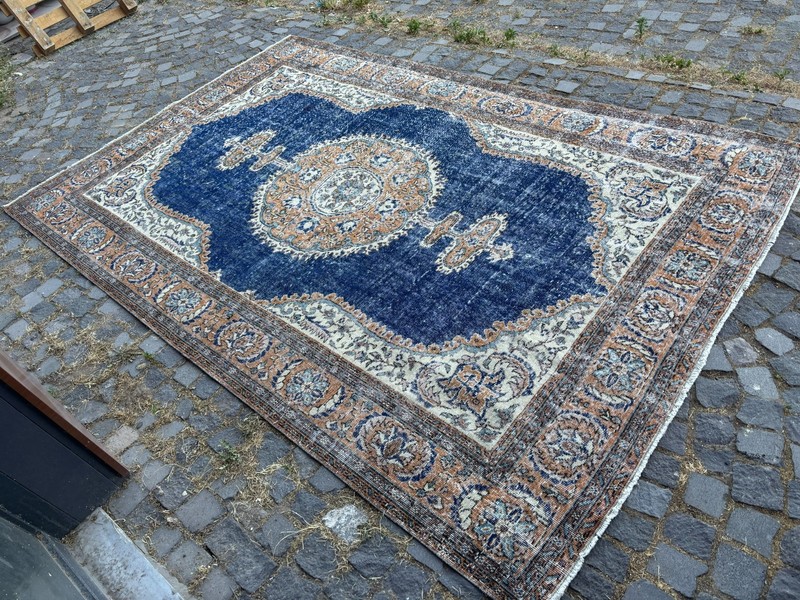 VINTAGE LARGE RUG, HANDMADE WOOL RUG, BOHEMIAN RUG, CARPET | 6,8 x 10,2 ft gallery