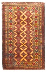 Traditional Vintage Hand-Knotted Area Rug 3’1″ x 4’9″ Oriental Wool Carpet