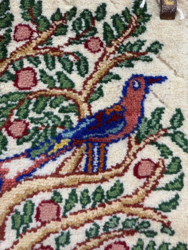Vintage Beautiful Hand Knotted Oriental Kerrmann Wool Small Rug 52x34 Cm gallery