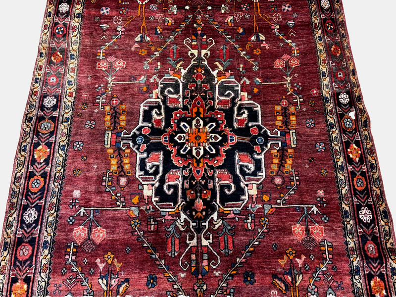 Vintage Nahavand Tribal Hand Knotted Wool Runner Rug 5x11 Red Oriental Geometric gallery