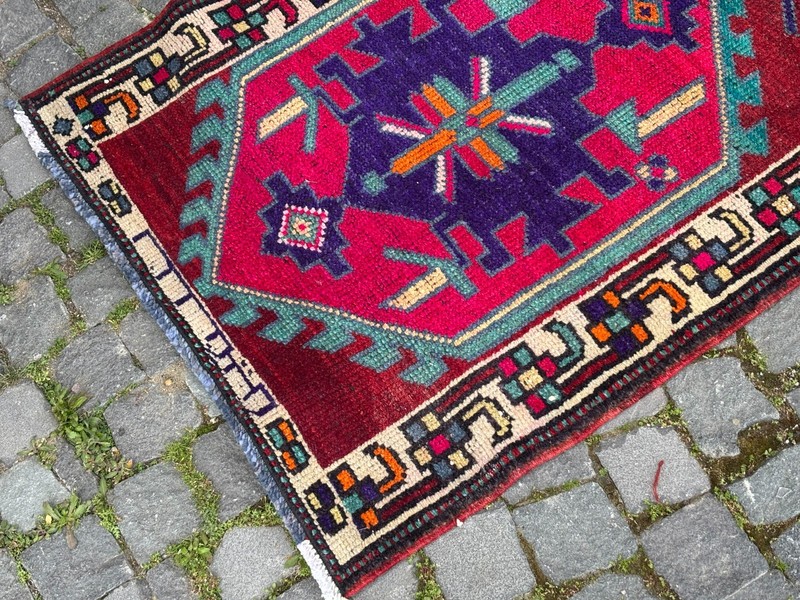 Wool rug, Bohemian rugs, Runner rug, Handmade rug, Turkish rug | 2,8 x 14,5 ft gallery