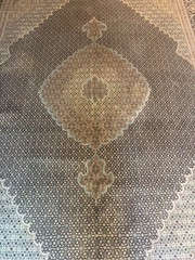 11X8. HANDMADE TAB.RIZ. RUG. CARPET . HAND MADE WOOL. AND SILK