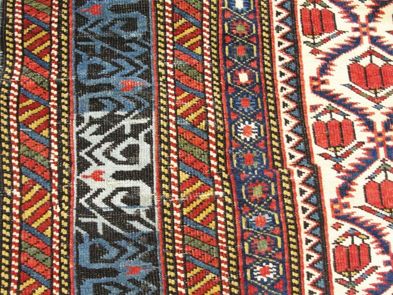 4'3" x 6'8" Antique Kuba, Kazak Rug, Caucuses, c-1880's, #17007 gallery