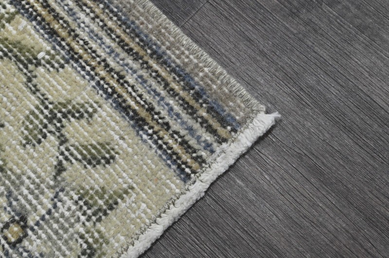 Vintage Turkish Runner Rug 2x6ft Wool Anatolian Handmade Hallway Oushak BEIGE gallery