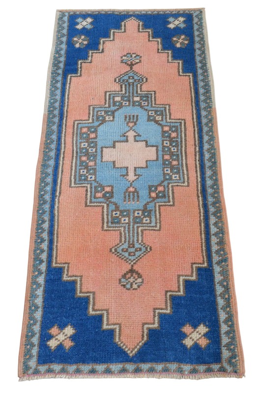 Vintage Distressed Small Area Rug Handmade Rug Oushak Rug Yastik Rug 2 x 4 Rug gallery