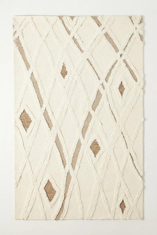 hand tufted rug wool area rug modern loop and cut carpet diamond design rug gallery
