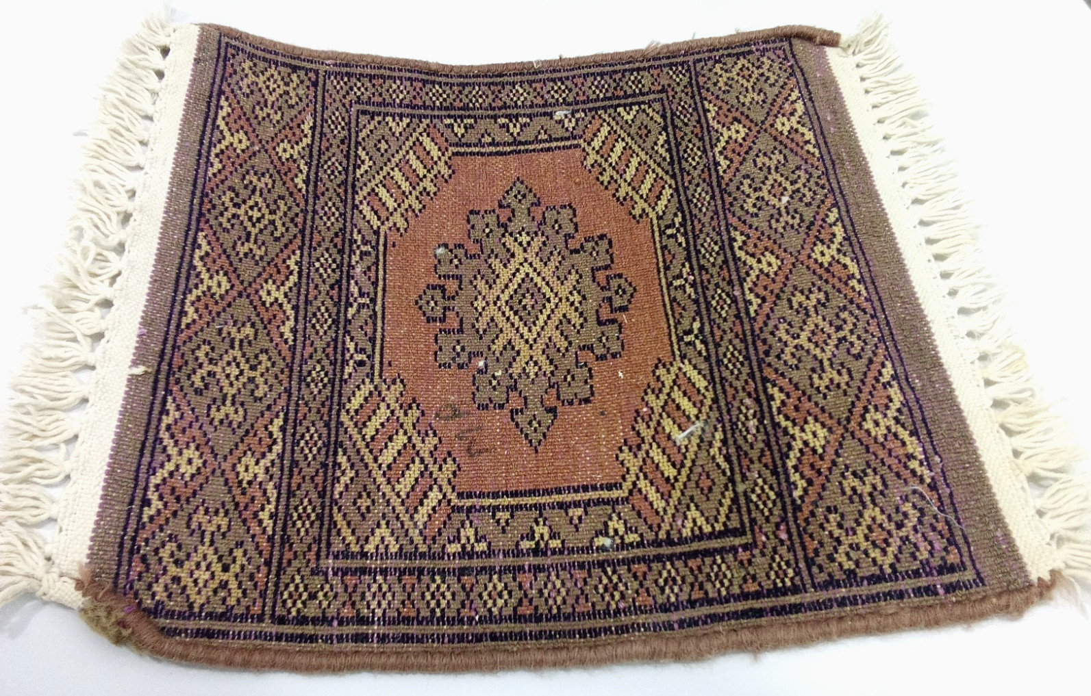 Handmade Persia Multicolor Wool Rug 12 X 12 Inches Frame Rug 1 x 1 ft Art Deco gallery