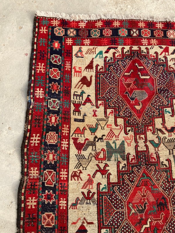 Vintage Traditional Handmade Beautiful Turkish Kilim Floor Rug Carpet 143x110 cm gallery