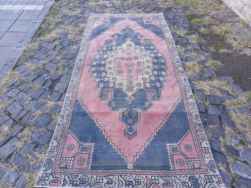 Turkish Arisaman Vintage Area Rug 3.77 x 8.33 ft , 4x8 Handmade Rug 115 x 254 cm gallery