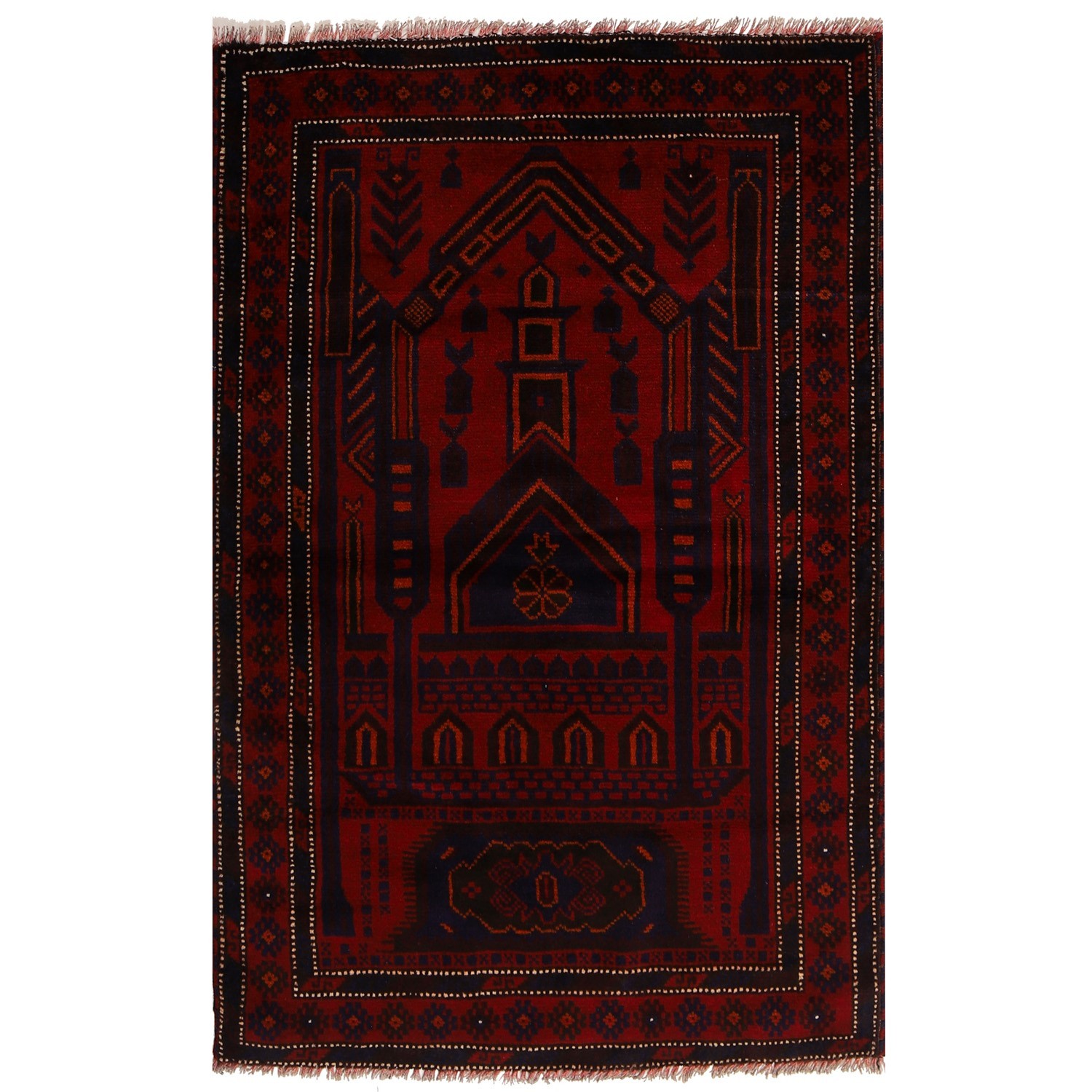 Handmade Balochi Rug Cultural Tribal Carpet 4.5x3.2 ft gallery