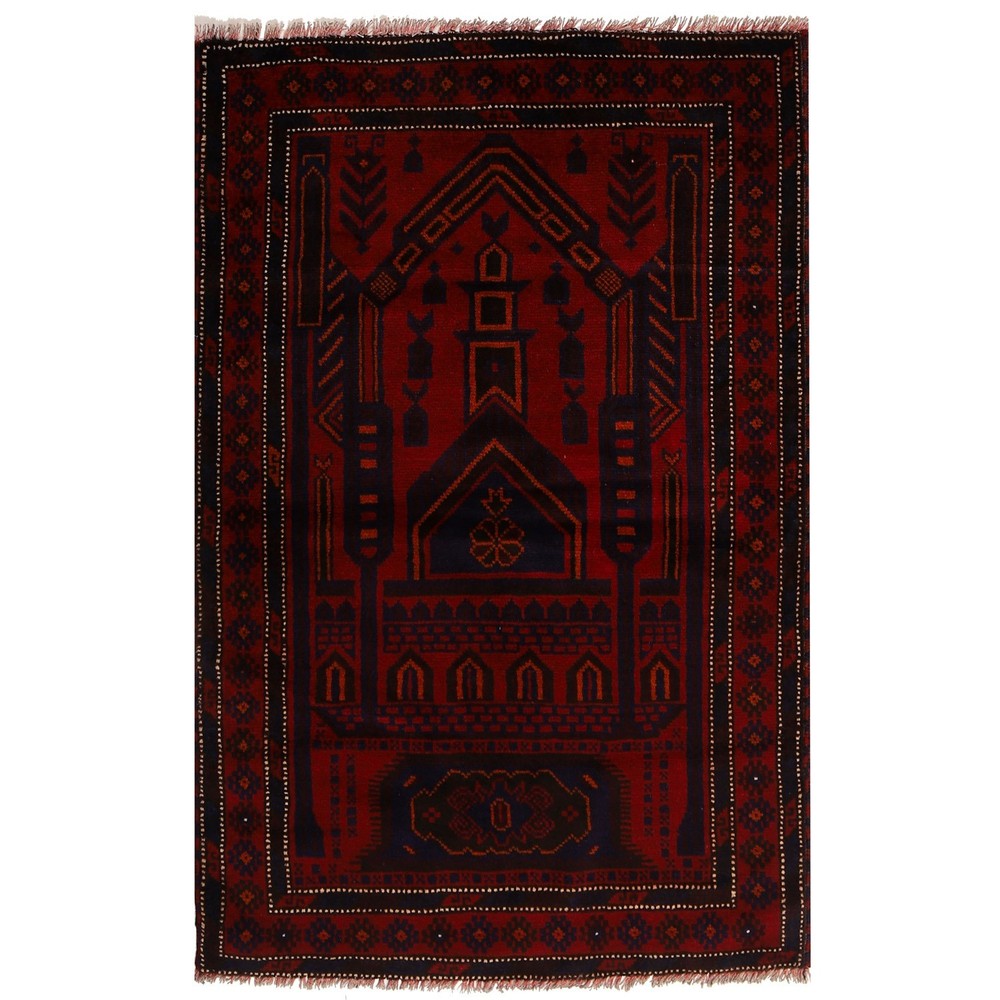 Handmade Balochi Rug Cultural Tribal Carpet 4.5x3.2 ft