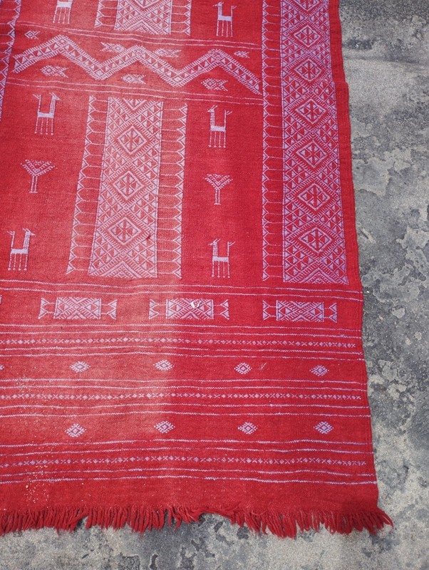 Vintage Traditional Oriental Berber Multicolor Wool Kilim Rug Carpet 186x98 cm gallery