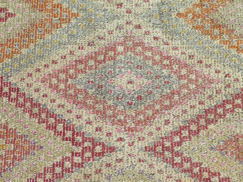 Turkish Kilim Runner, Wool Rugs Runner, Carpet Runner Wide Corridor Rug 49"X152" gallery