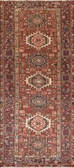 Vegetable Dye Geometric 9 ft Runner Rug Wool Hand-knotted Tribal Carpet 4×9