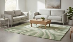 Modern Pebble Pattern Wool Area Rug Hand Tufted Contemporary Home Carpet Décor