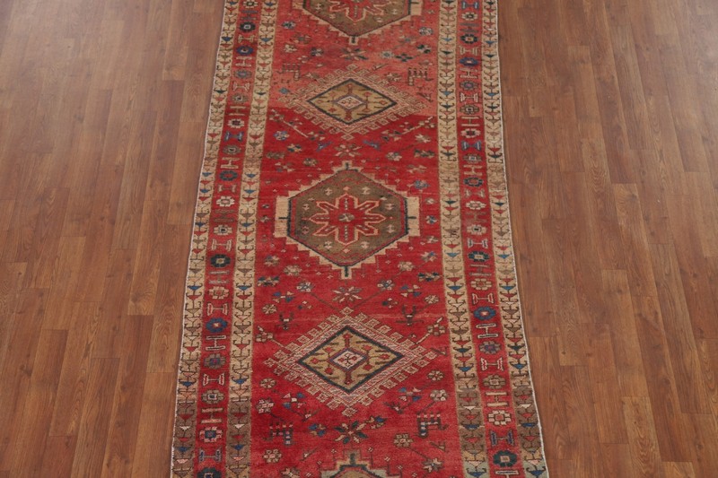 Tribal Geometric Ardebil Vintage Hand-knotted Traditional Runner Rug 3x10 Carpet gallery
