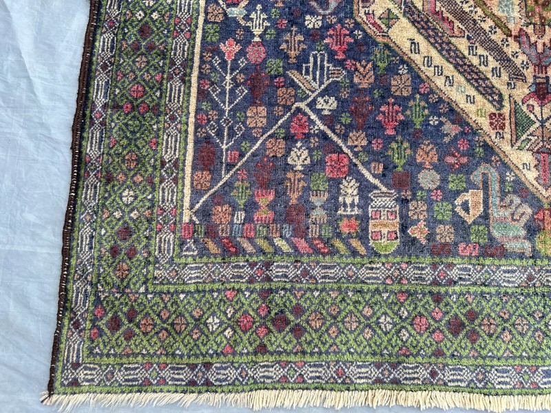 Vintage Afghan Baluchi Rug 4'7x9 ft – Distressed No Pile Tribal Wool Area Carpet gallery