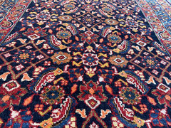 Auth: Antique Heriz RARE Wool Foundation Mystical ART Organic Blue 4×7