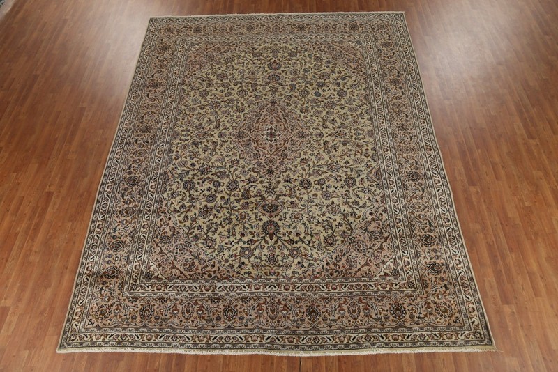 Traditional Green Area Rug 10x12 Hand-knotted Wool Floral Vintage Carpet gallery