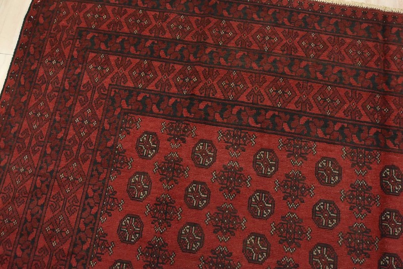 Turkmen Rug 9'8'' x 12'7'' Red Wool Vintage Tribal Hand-Knotted Oriental Carpet gallery