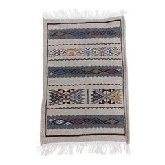 Saharan Wool Rug Algeria Berber Tribal Wall Hanging Boho Decor 31×20 Inches