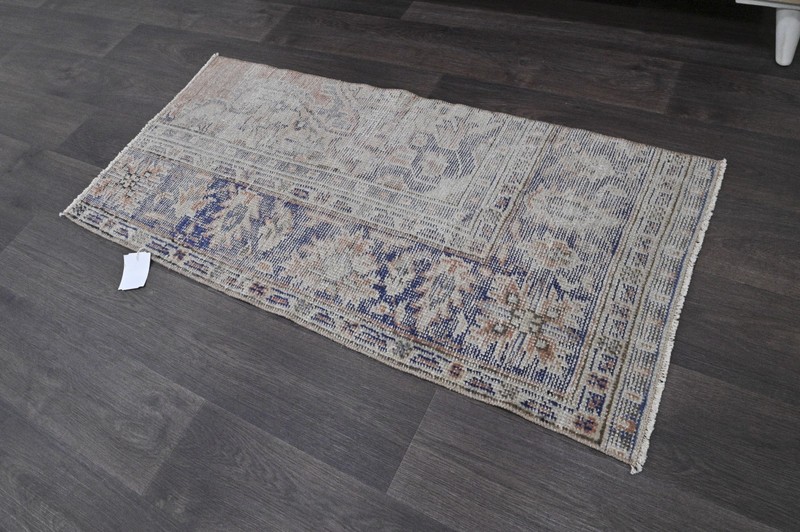 Oushak Turkish Doormat Rug 2x4 BEIGE Vintage Anatolian Handmade Small Kilim Rug gallery