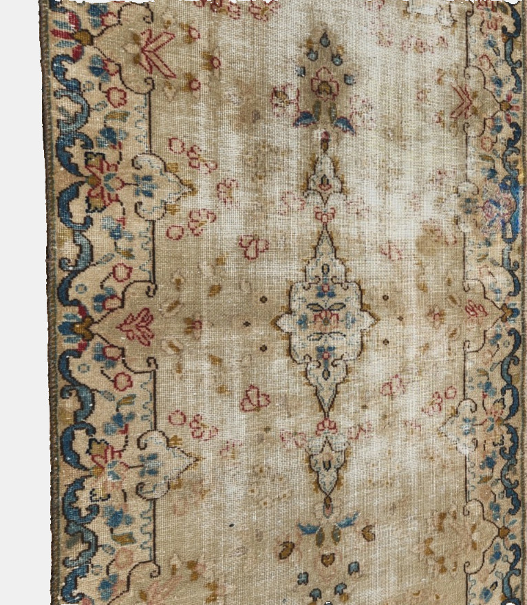 3'6"x6'7" ANTIQUE HAND-KNOTTED TURKISH OUSHAK TRIBAL PISHAWAR MUTED RUG WOOL gallery