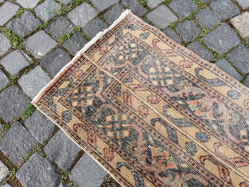 Bohemian Runner Rug, Turkish Vintage Rug, Handmade Wool Rug, 1,6 x 12, ft gallery