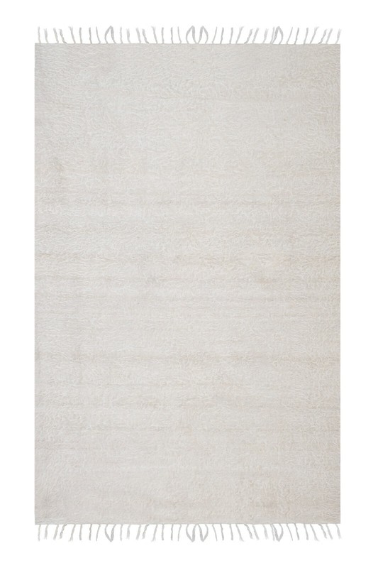 1970s Vintage White Siirt Kilim Blanket Rug 4'2" X 6'2" gallery