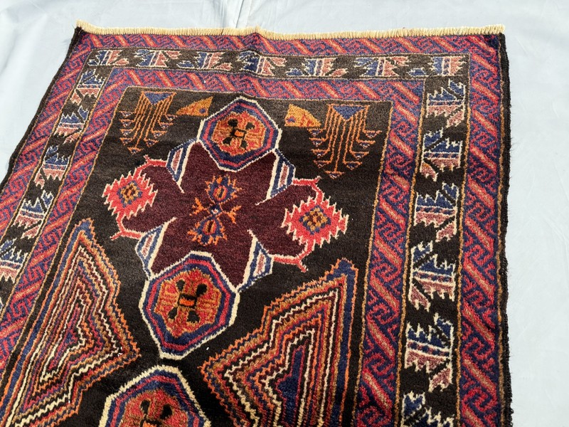3x4 Ft Antique Afghan Handmade Baluchi Area Rug Tribal Geometric Oriental Carpet gallery