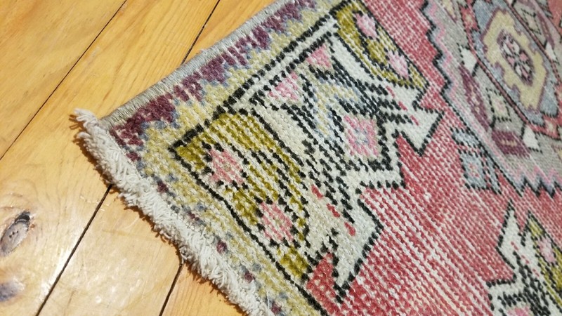 Bohemian Antique 1900-1930's,Wool Pile Natural Color Rug 1'6" x 3'4" gallery