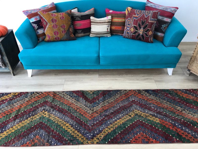 Kitchen rug, Hallway rug, Entry rug, Handmade rug, Vintage rug, Oushak rug gallery