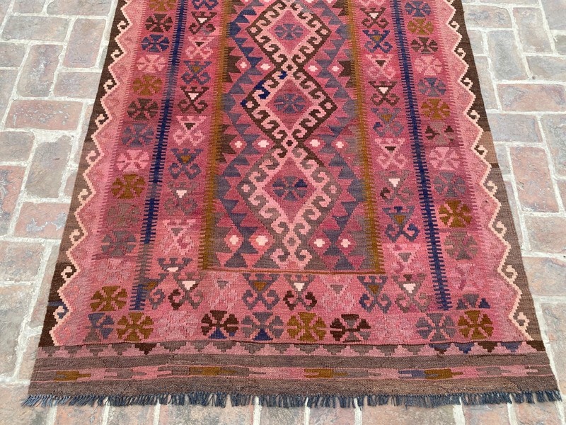 5x10 ft Afghan Geometric Handwoven Oriental Ghalmori Turkmen Traditional Kilim gallery
