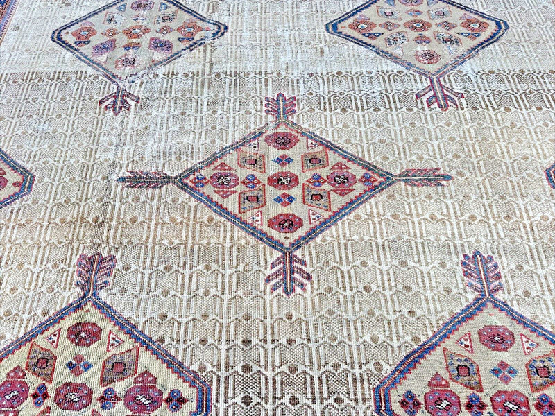 Auth: 19/20th C Antique Camel Hair Sarab - Rare Elegant Multi Medallion 11X20 gallery