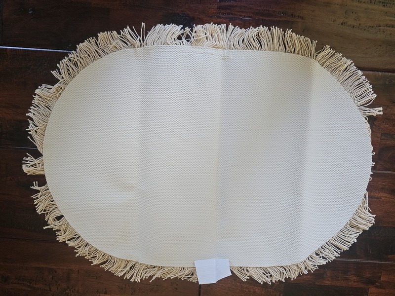 NOS Vintage Christmas Non Slip Oval Santa Claus Throw Rug Made In USA gallery