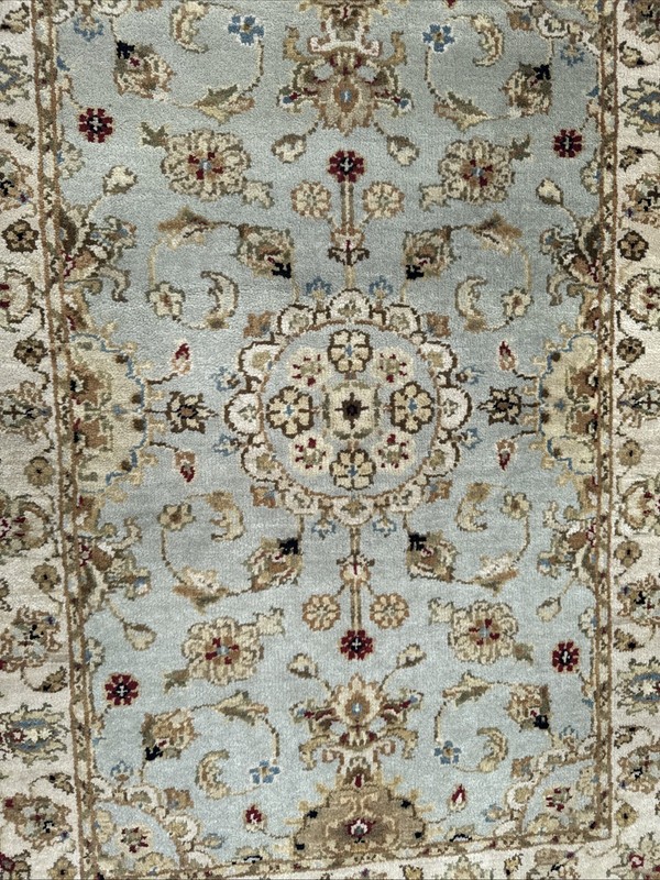 Hand Knotted 100% Wool Traditional Oriental Rug In Mint Green/Cream/Tan 2’x3’1” gallery