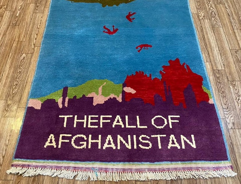 A Beautifully Handmade Afghan war Rug Rare Design Great Quality 123X 80 Cm gallery