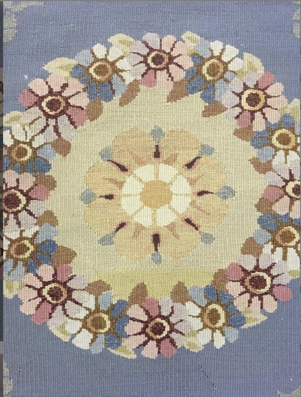 10 X 13 Aubusson Needle Point Wool Hand Crafted Area Rug Rare New Blue Elegant. gallery