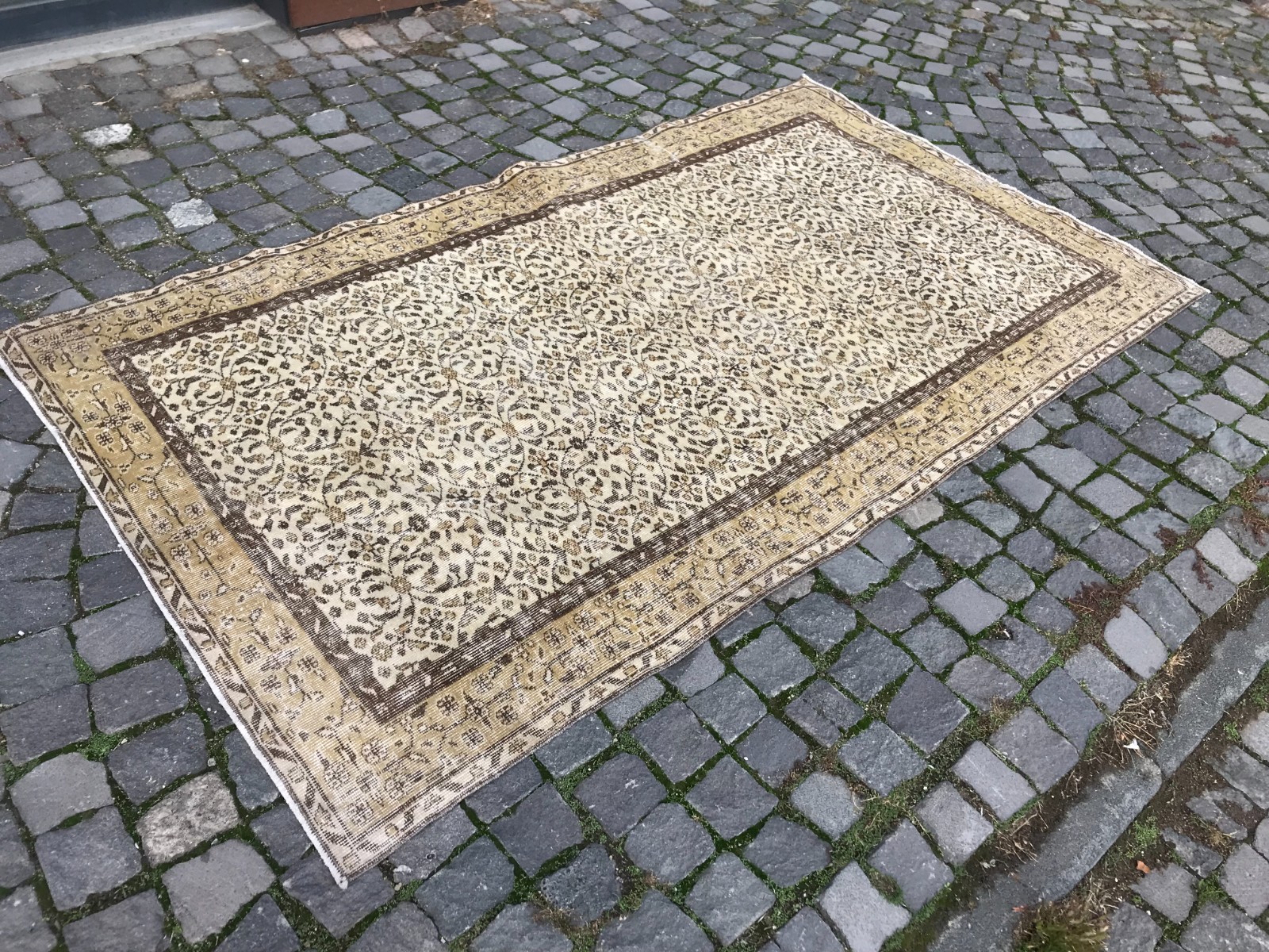Bohemian Area Rug Handmade Wool Rug Turkish Vintage Traditional Rug 4,4 x 7,7 ft gallery