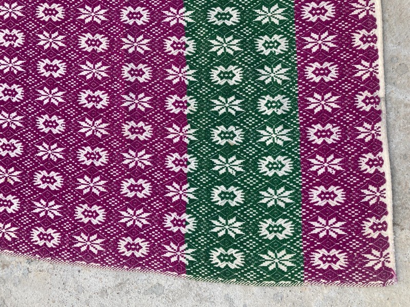 Vintage Handmade Geometric Floral Traditional Wool Flatwave Rug 201x173 cm gallery