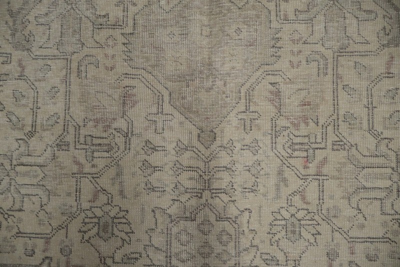 Distressed Muted Handmade Area Rug 10x13 with Vintage Geometric Motifs Carpet gallery