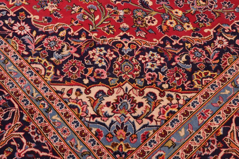 9'11" x 13' Hand-Knotted Persian Style Wool Area Rug - Red-Medallion gallery