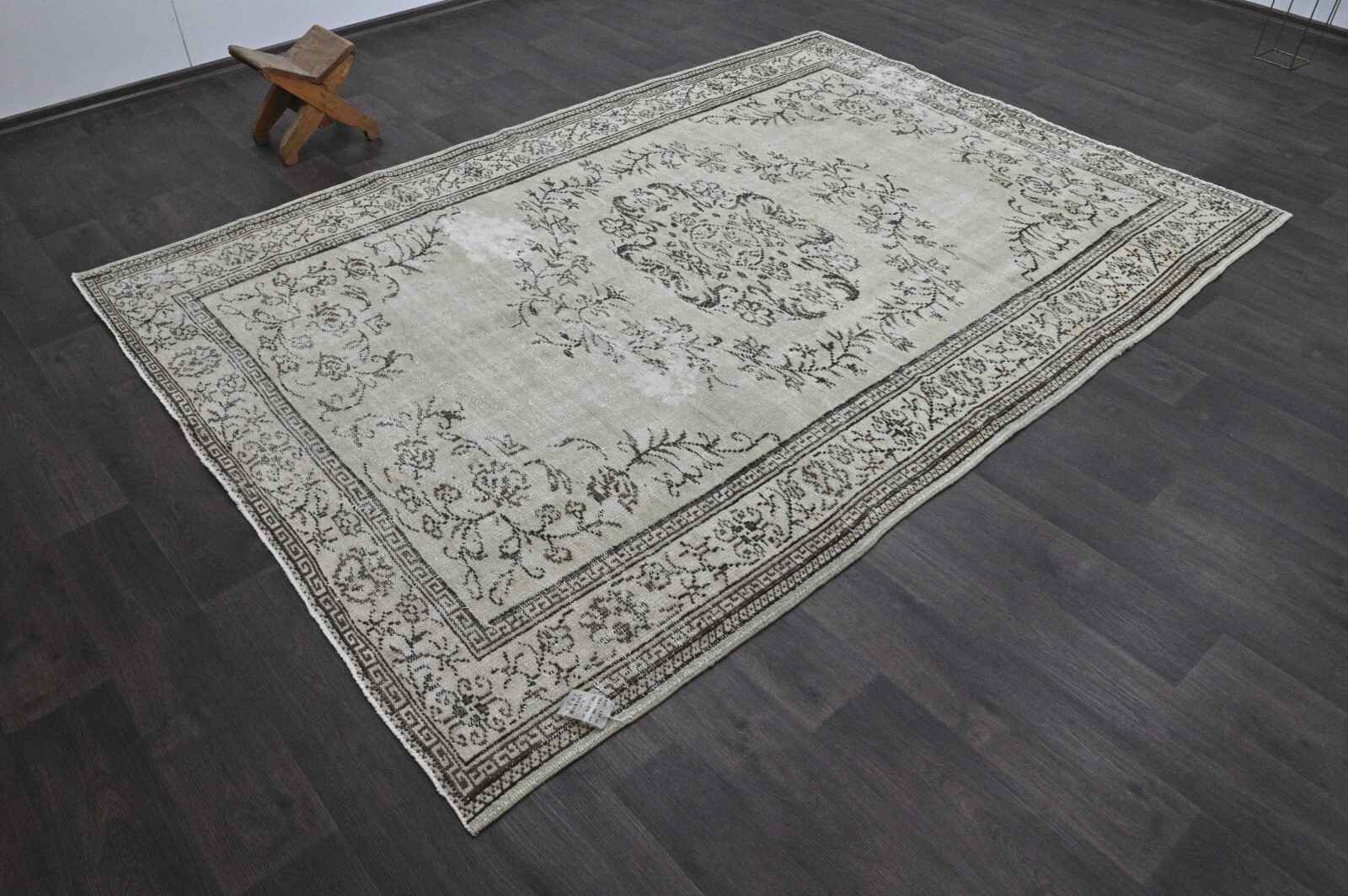 Oushak Turkish Vintage Rug 6x9 Kilim Rug Anatolian Handmade Boho Decor GREEN gallery