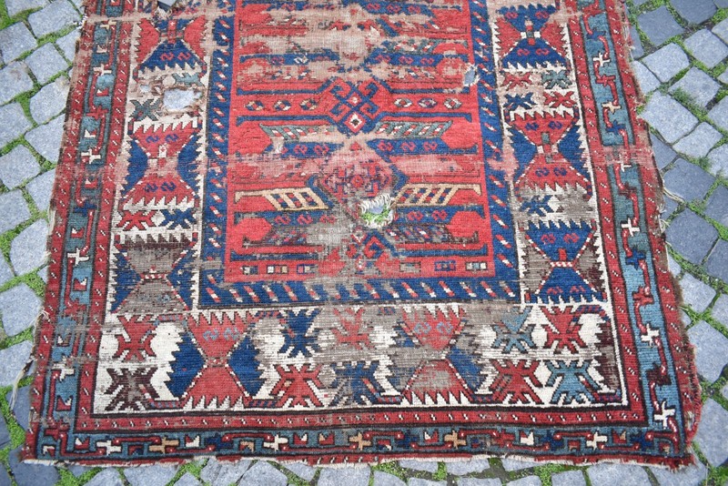 Fabulous Antique Caucasian Rug 55'' x 94'' Collector Item Great Color Kazak Rug gallery