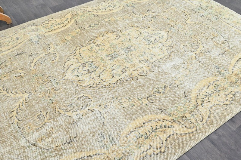Oushak Turkish Vintage Rug 5x8 Kilim Rug Anatolian Handmade Boho Decor BROWN gallery