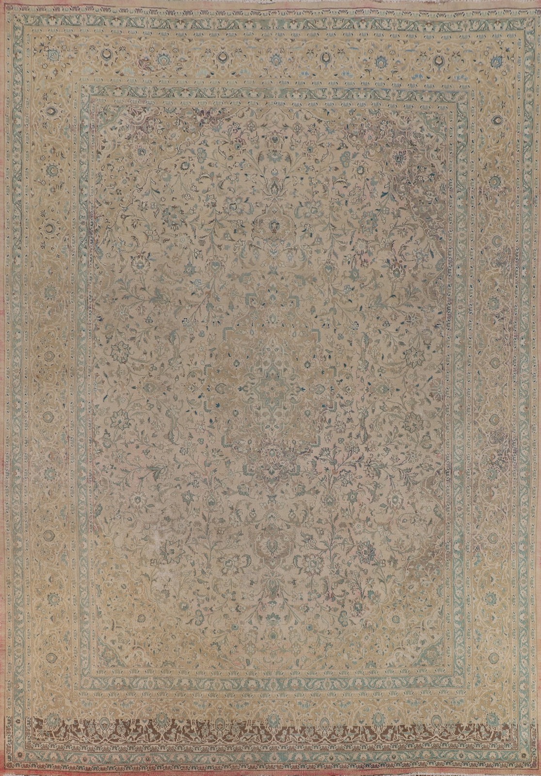 Muted Distressed Wool Area Rug 10x13 Traditional Living Room Hand-made Carpet gallery